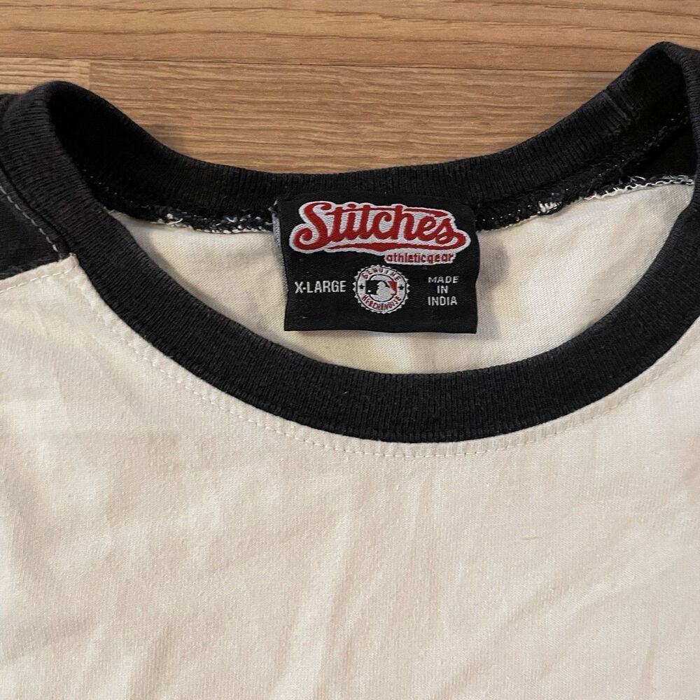 Y2K Stitches San Francisco Giants MLB TEE Raglan T Shirt Size XL 3/4 Sleeve - Picture 4 of 9